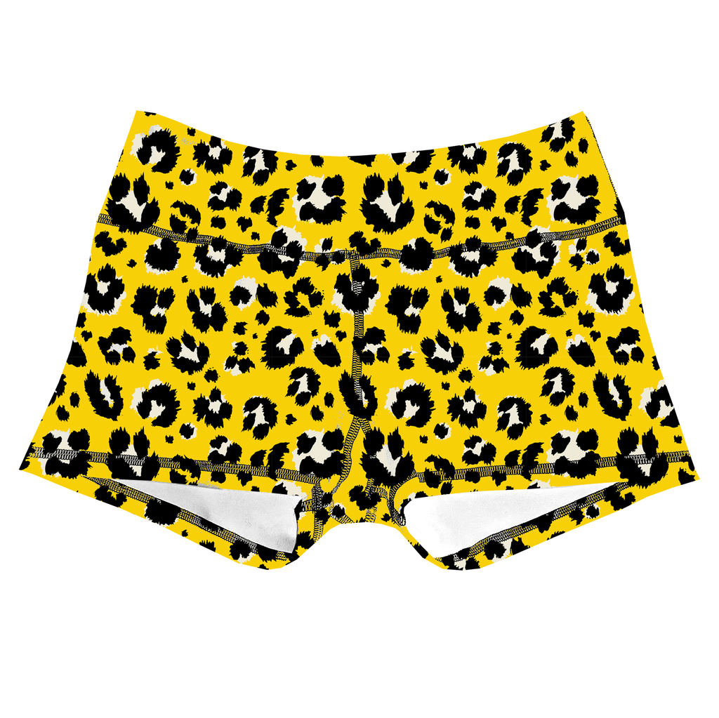 Performance Booty Shorts  - Golden Leopard