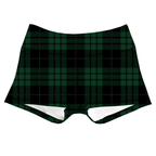 Performance Booty Shorts - Green Plaid