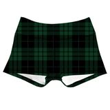 Performance Booty Shorts - Green Plaid