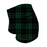 Performance Booty Shorts - Green Plaid