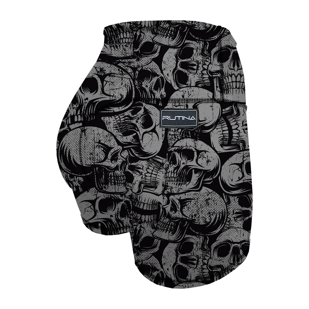 HR Performance Booty Shorts - Grunge Skulls