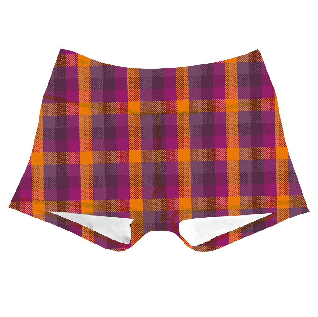 Performance Booty Shorts - Halloween Plaid