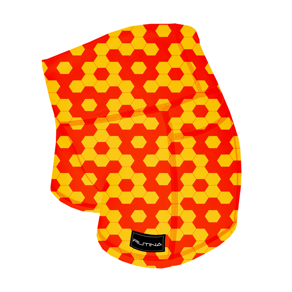 Performance Booty Shorts - Lava Hexagons