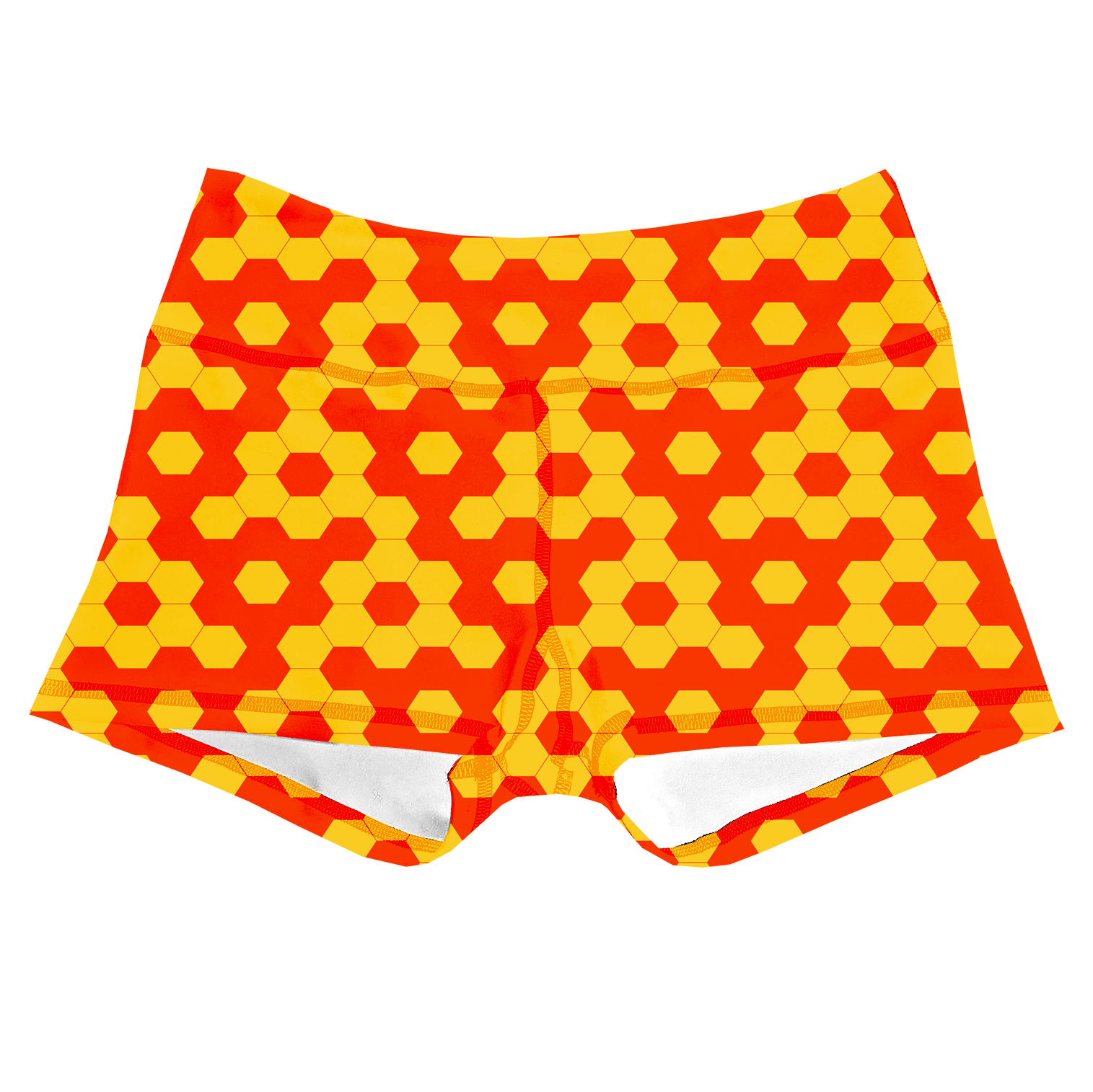 Performance Booty Shorts - Lava Hexagons