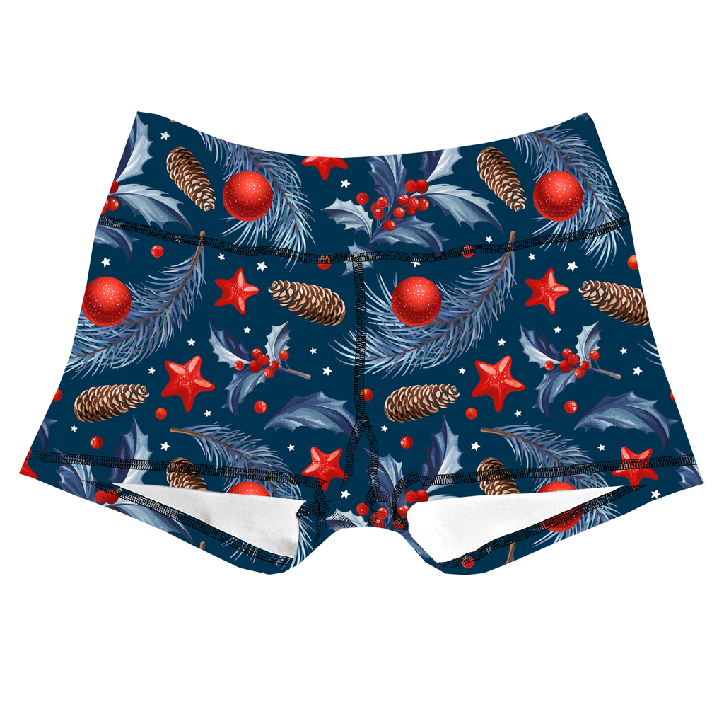 Performance Booty Shorts - Mistletoe Charm