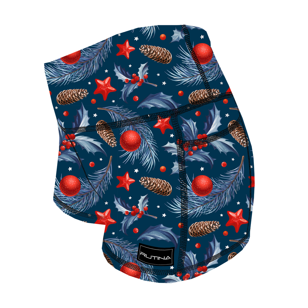 Performance Booty Shorts - Mistletoe Charm