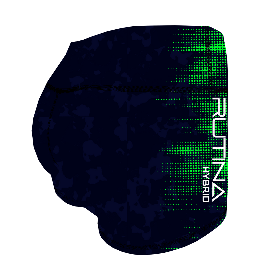 Performance Booty Shorts - Navy/Green Hybrid Racer