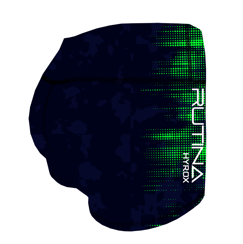 Performance Booty Shorts - Navy/Green Hybrid Racer