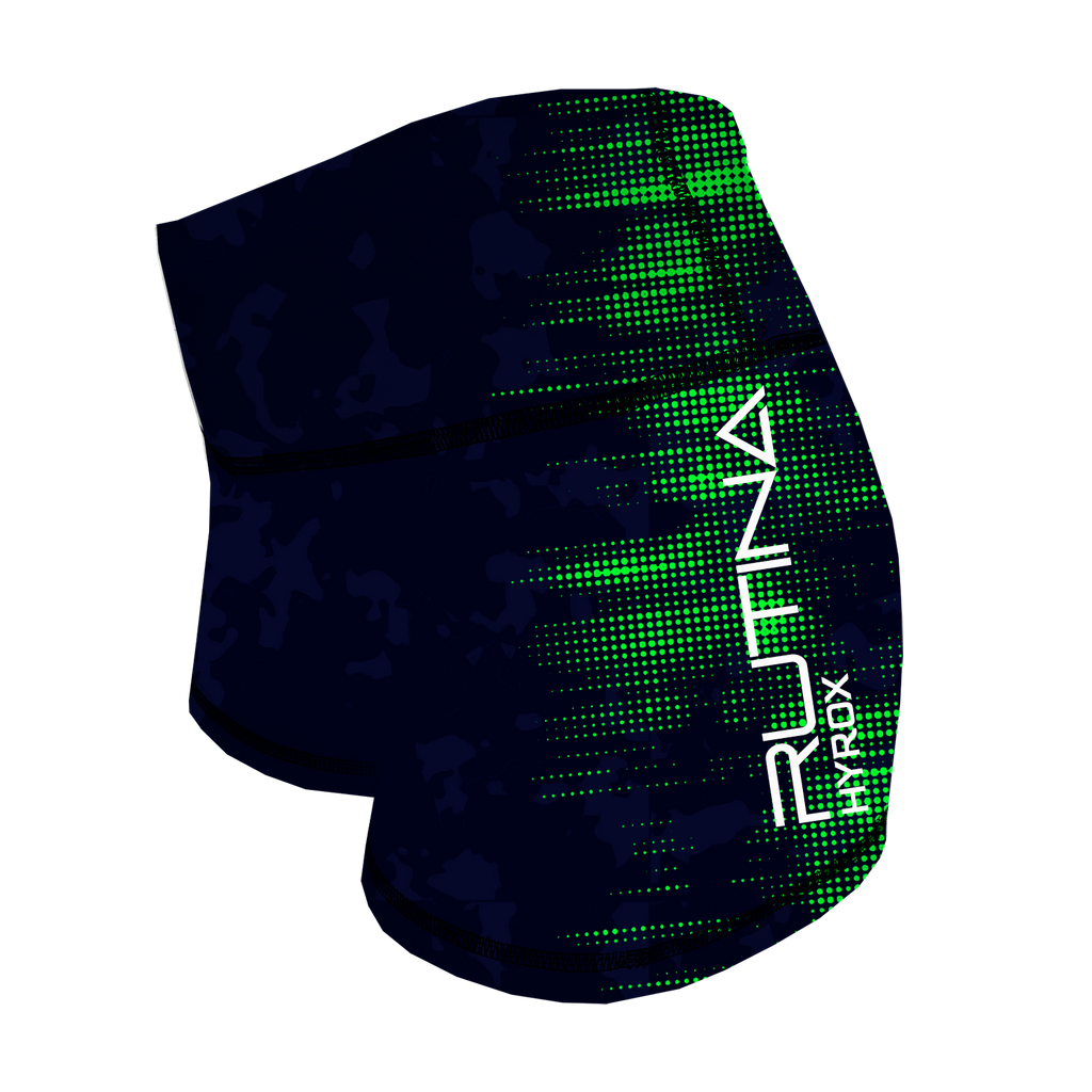 Performance Booty Shorts - Navy/Green Hybrid Racer