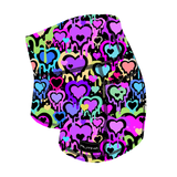 Performance Booty Shorts - Neon Hearts