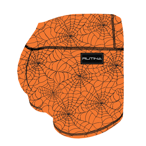 Performance Booty Shorts - Orange & Black Spider Webs