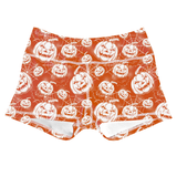 Performance Booty Shorts - Orange Wicked Web