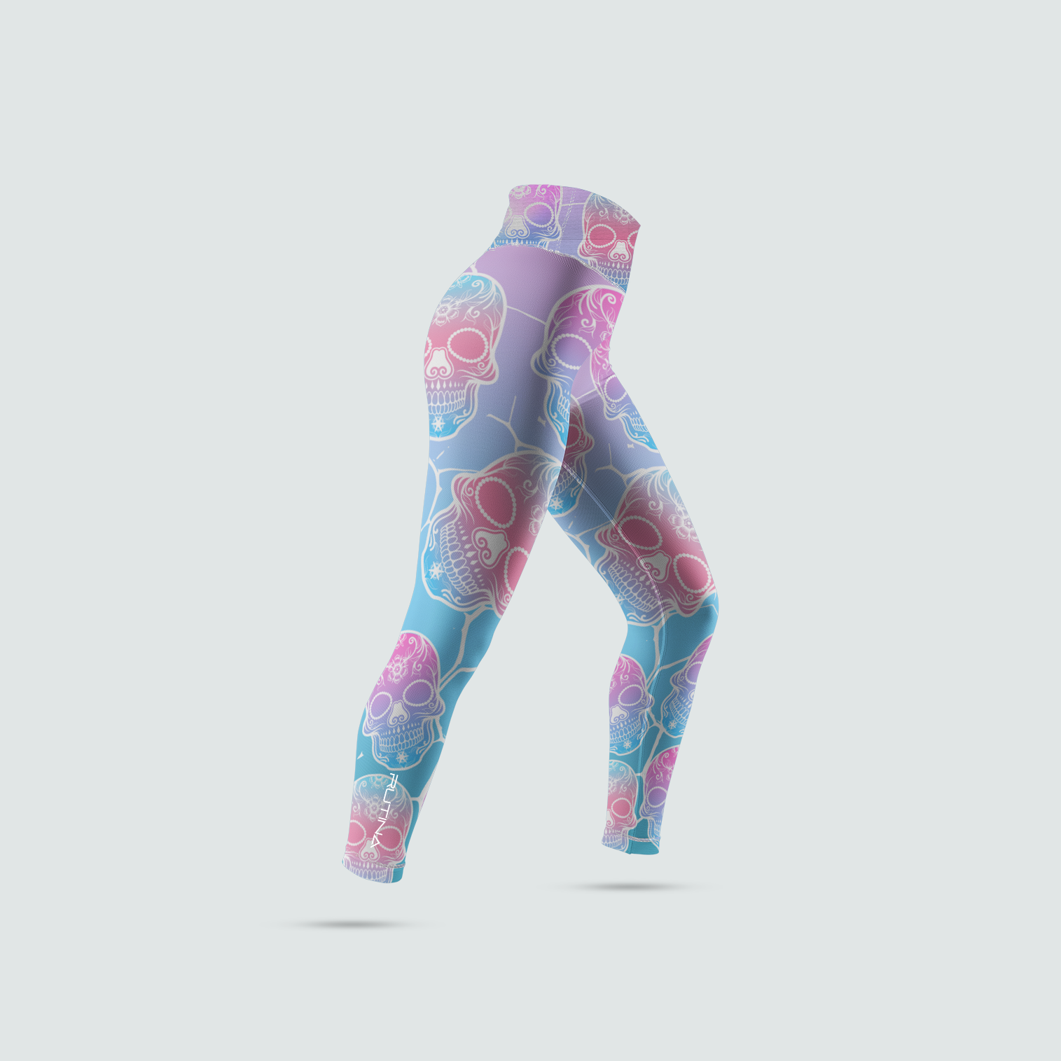 Women's Leggings - Pink and Blue Skulls Main image