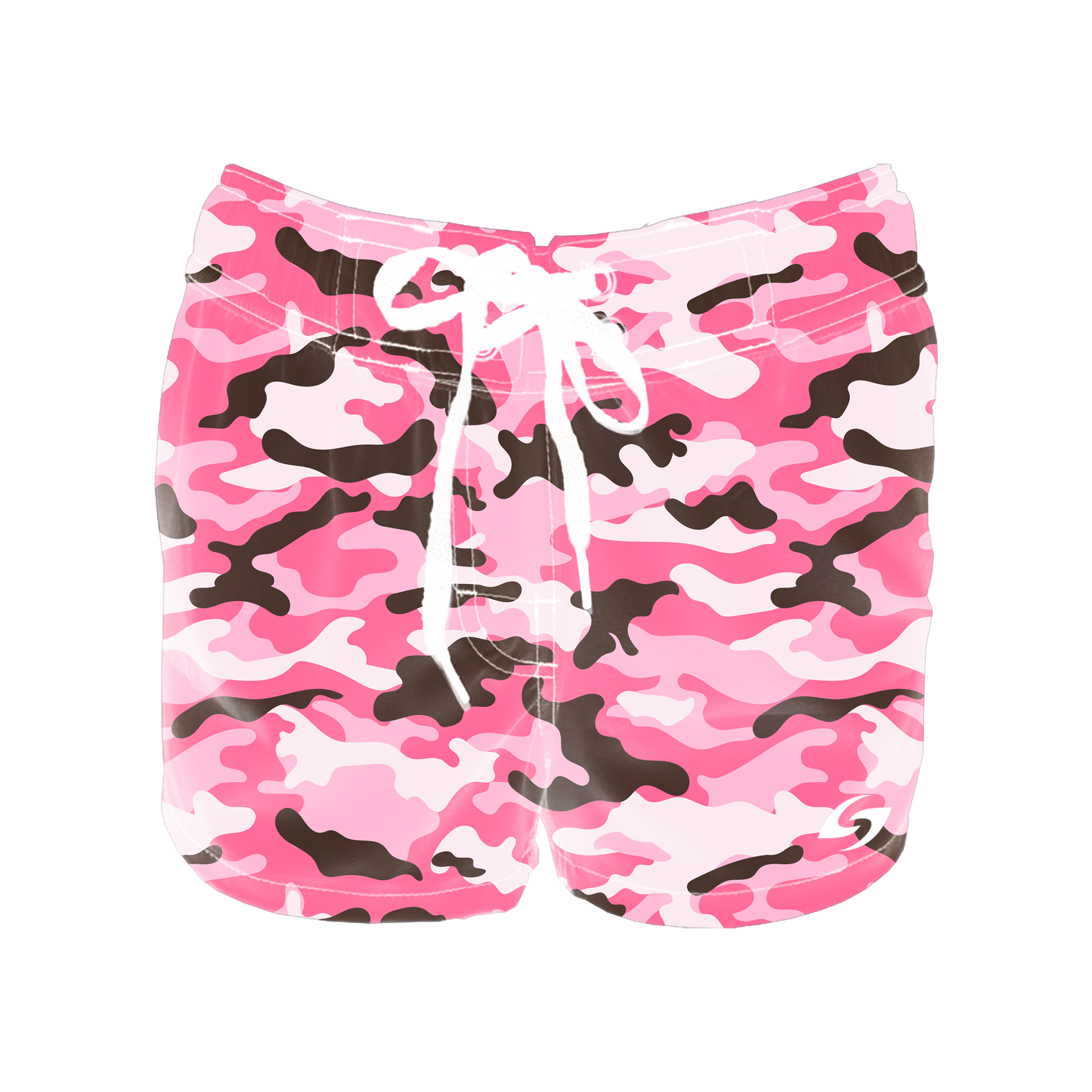 Women's Elastic Waist Boardshorts - Pink Camo