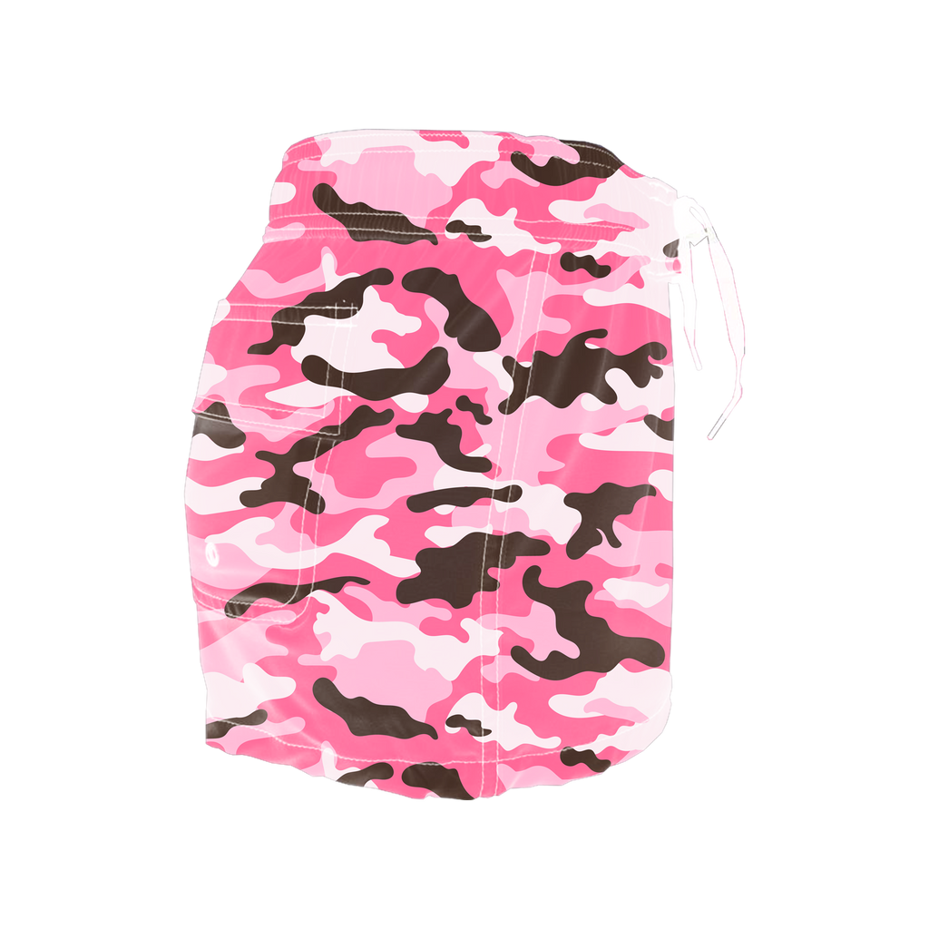 Women's Elastic Waist Boardshorts - Pink Camo