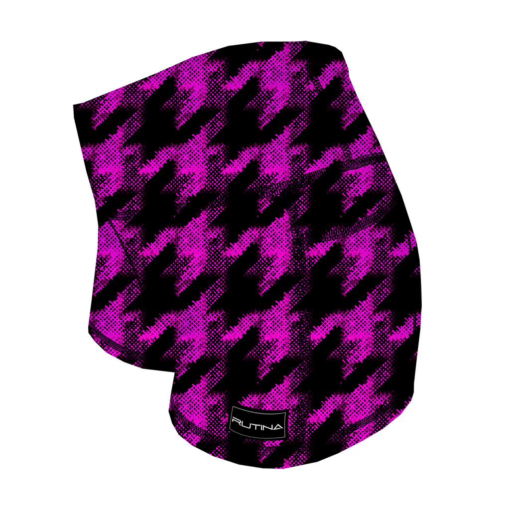 Performance Booty Shorts - Pink Houndstooth