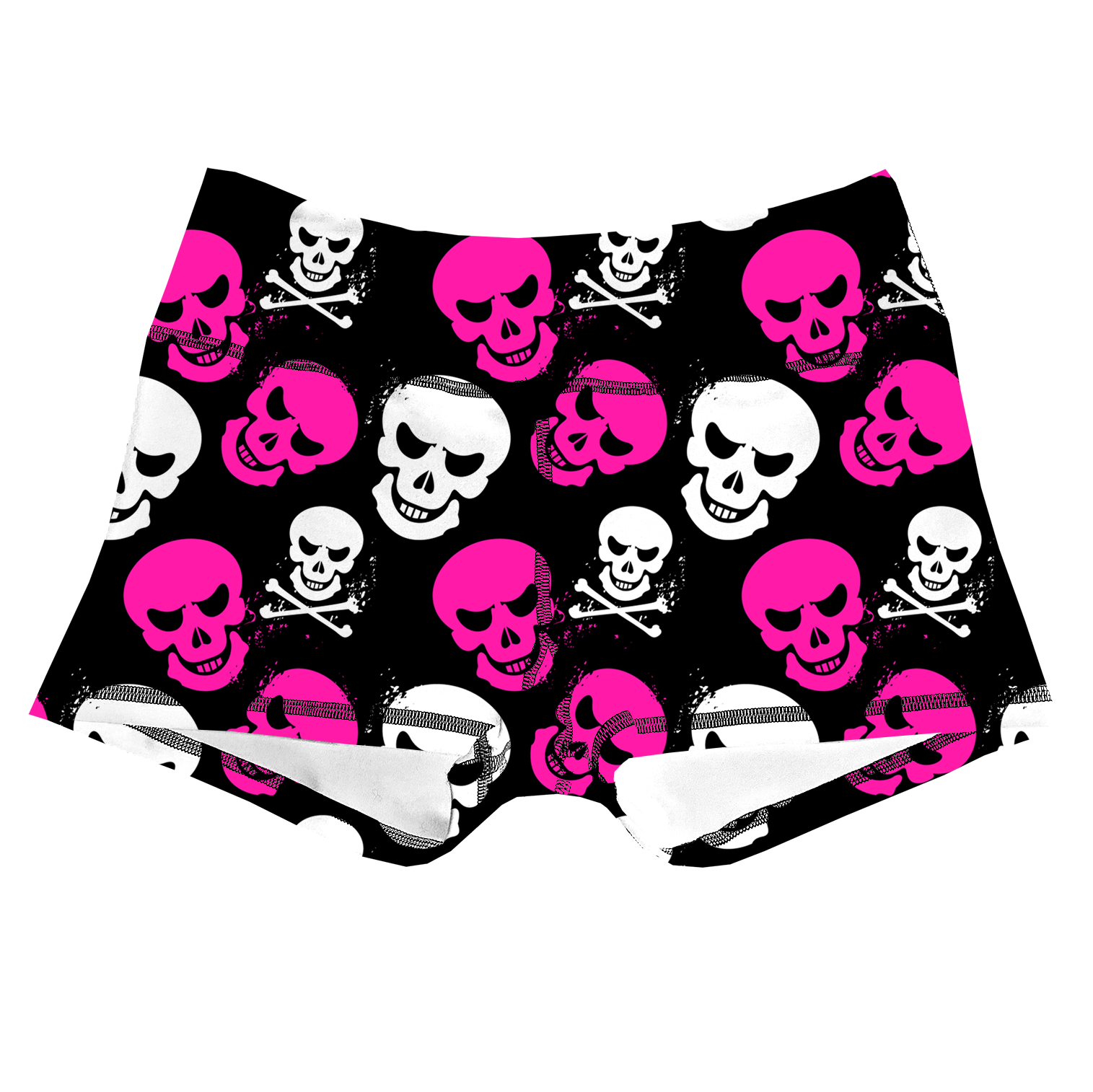 Performance Booty Shorts  - Pink Punk Skulls Secondary image