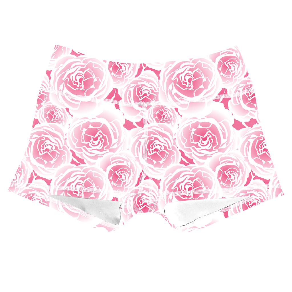 Performance Booty Shorts - Pink Roses