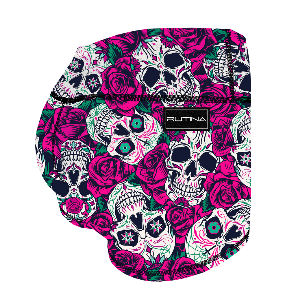 Performance Booty Shorts - Pink Skulls & Roses