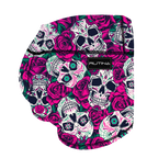 Performance Booty Shorts - Pink Skulls & Roses
