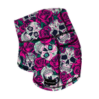 Performance Booty Shorts - Pink Skulls & Roses