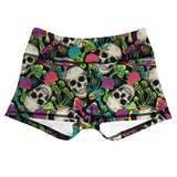 Performance Booty Shorts  - Psychedelic Skulls