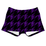 Performance Booty Shorts - Purple Houndstooth