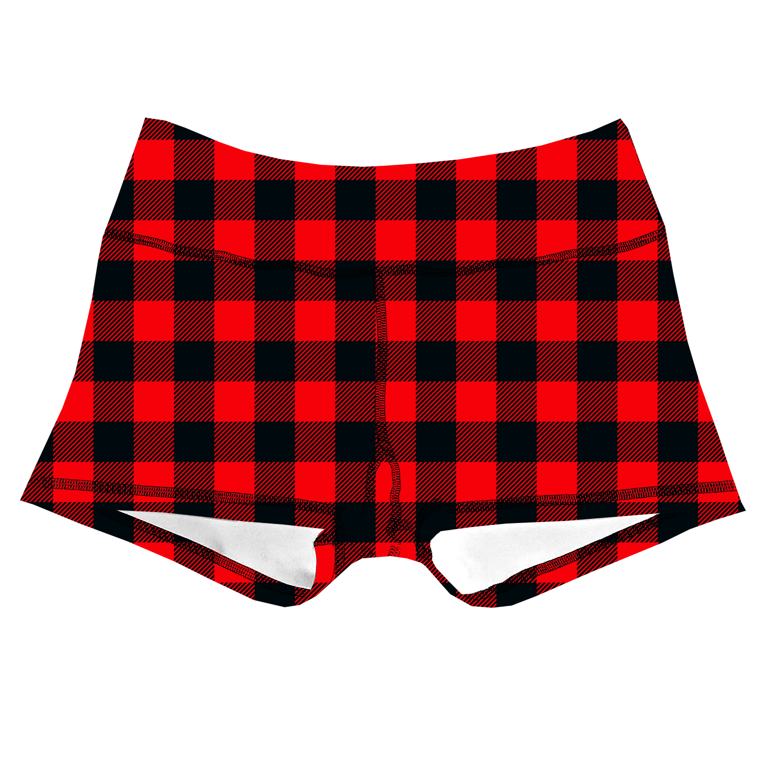 Performance Booty Shorts - Red & Black Gingham