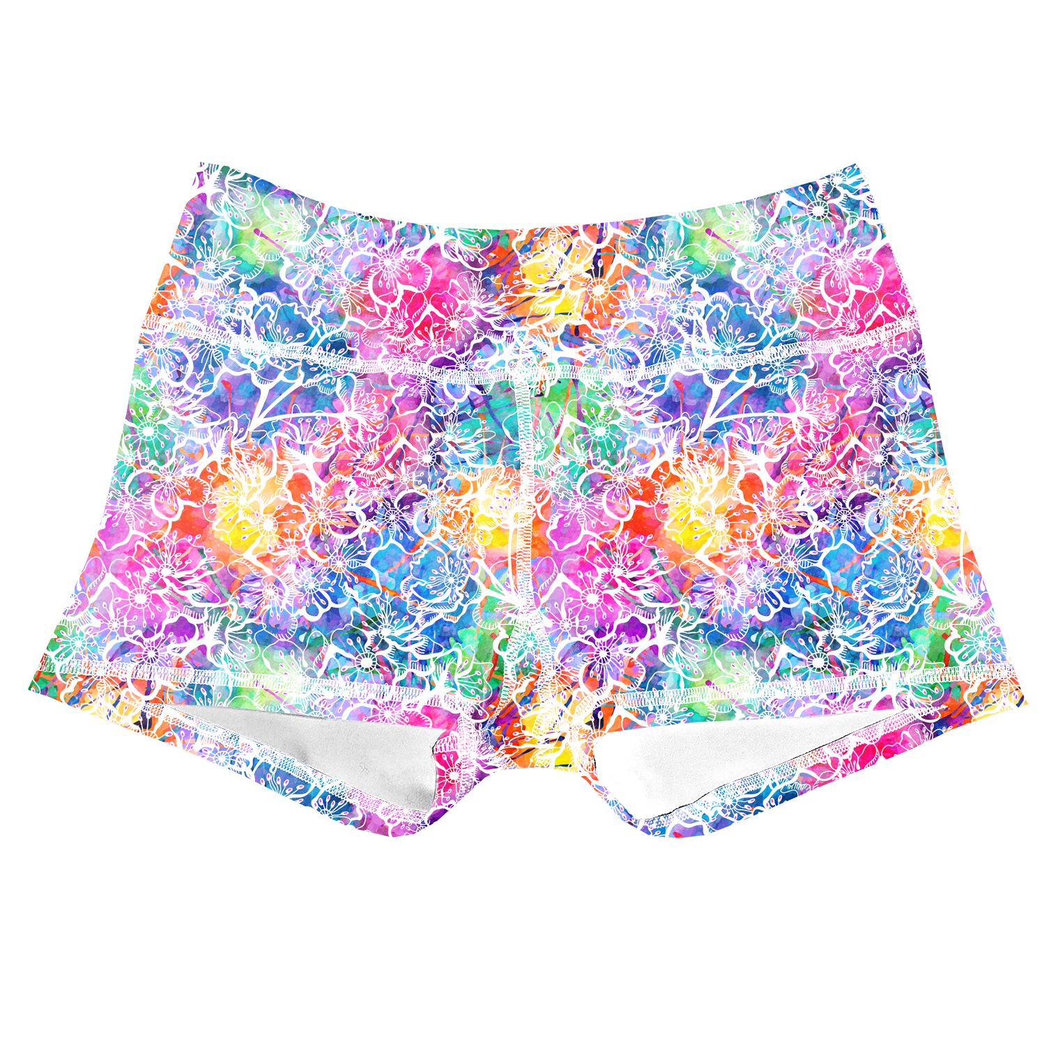 Performance Booty Shorts - Rainbow Flowers Secondary image