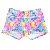 Performance Booty Shorts - Rainbow Flowers