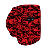 Performance Booty Shorts - Red Grunge Skulls