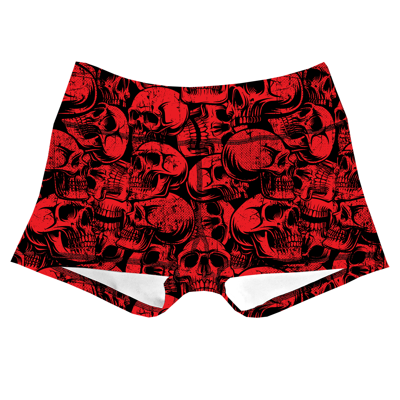 Performance Booty Shorts - Red Grunge Skulls Secondary image