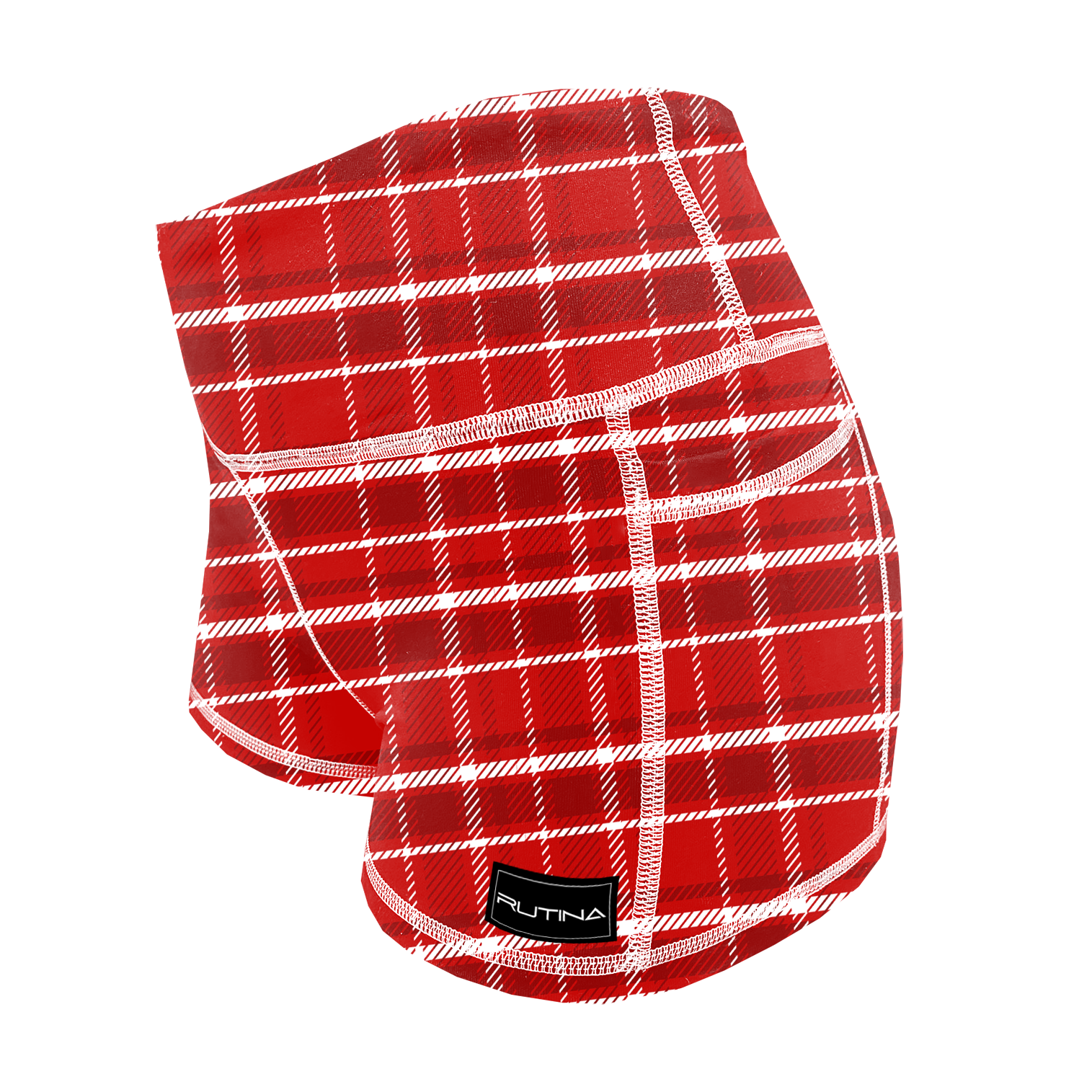 Performance Booty Shorts - Red Plaid