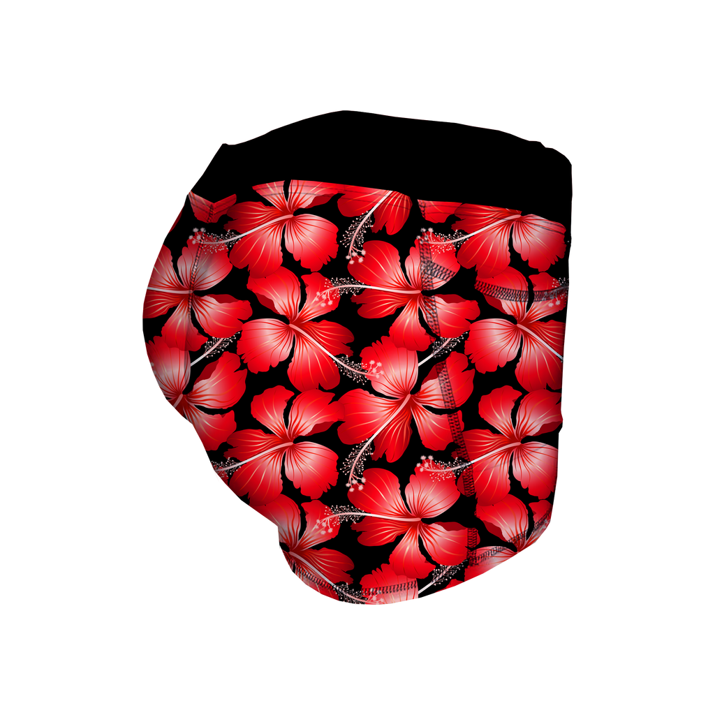 Women's Swim Short - Red Hibiscus