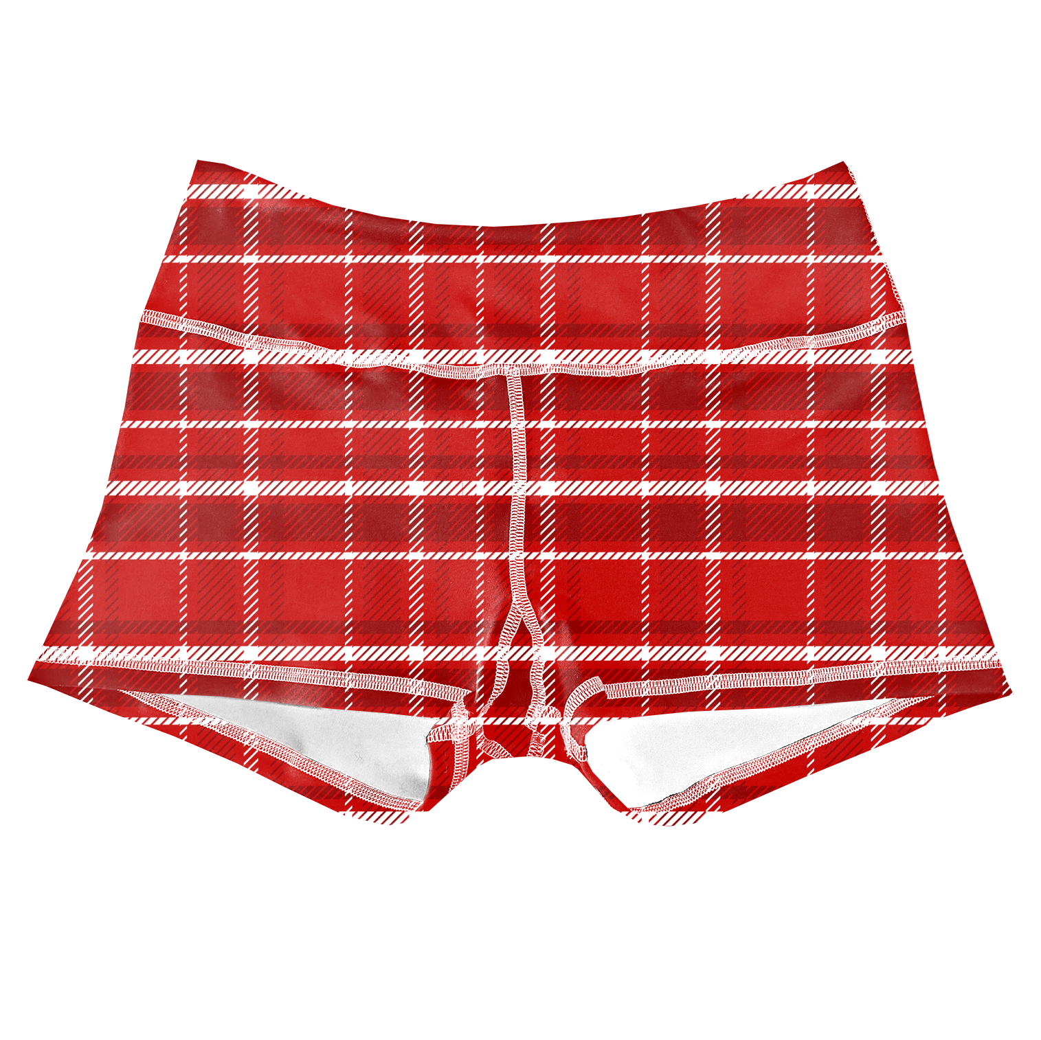 Performance Booty Shorts - Red Plaid Secondary image