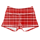Performance Booty Shorts - Red Plaid