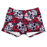 Performance Booty Shorts - Skulls & Roses