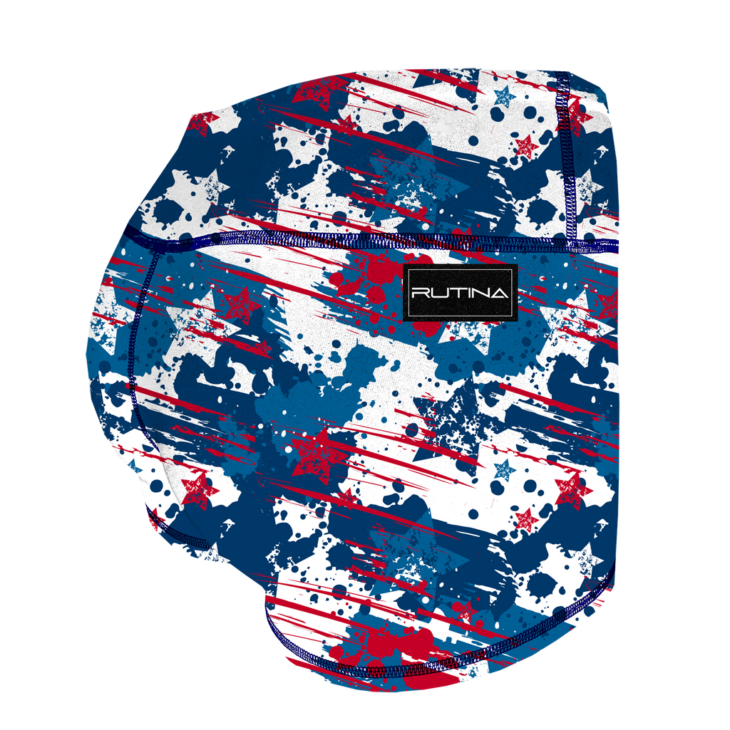 Performance Booty Shorts  - Red, White, and Blue Splash