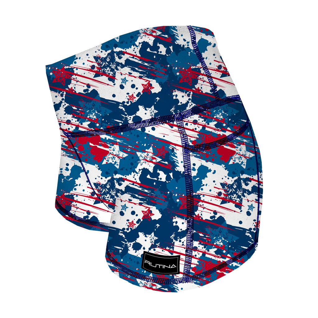 Performance Booty Shorts  - Red, White, and Blue Splash