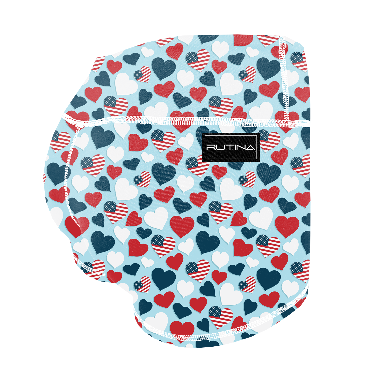 Performance Booty Shorts  - Red, White, and Blue Hearts