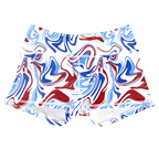 Performance Booty Shorts - Red, White, & Blue Marble