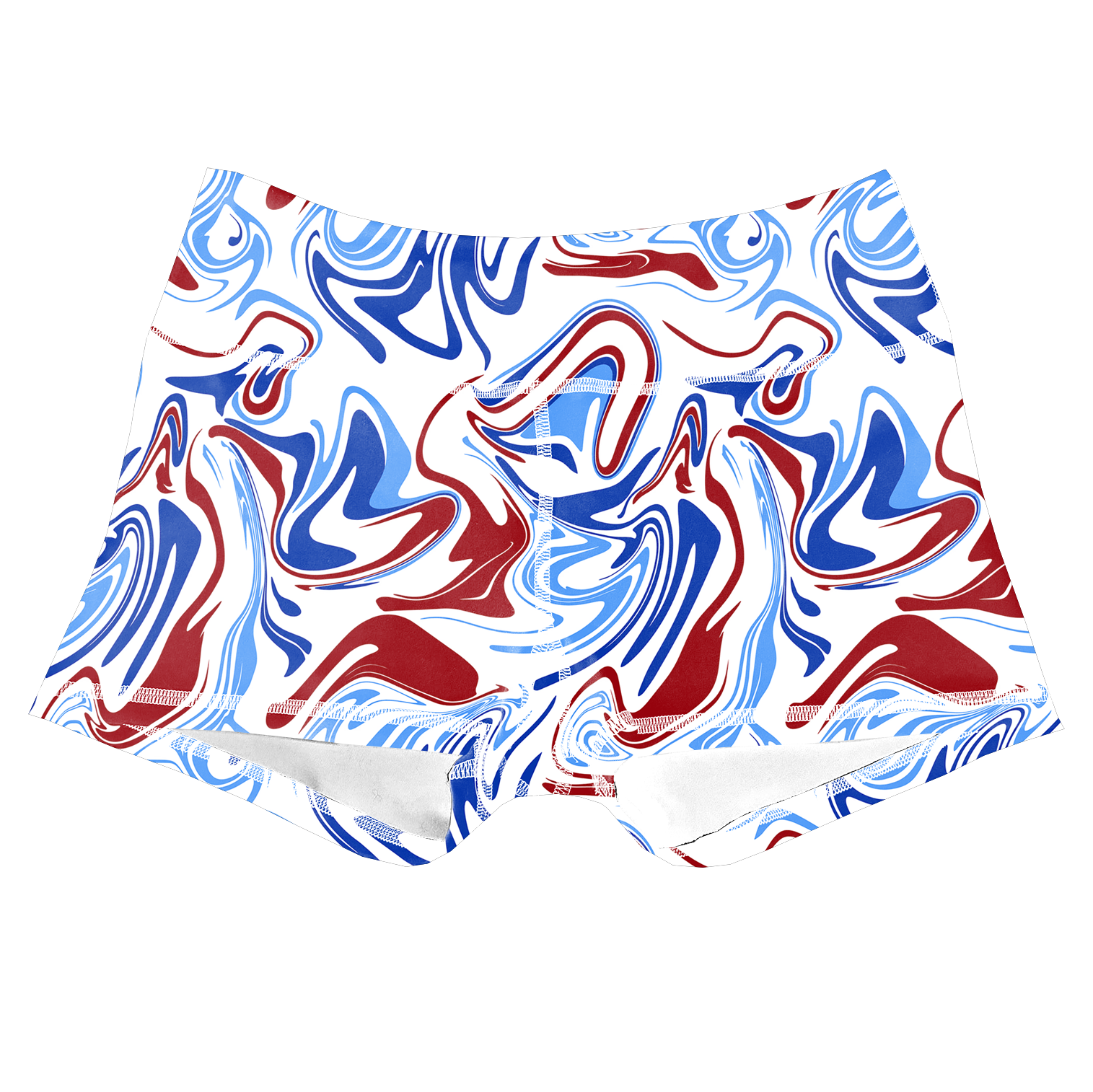 Performance Booty Shorts - Red, White, & Blue Marble