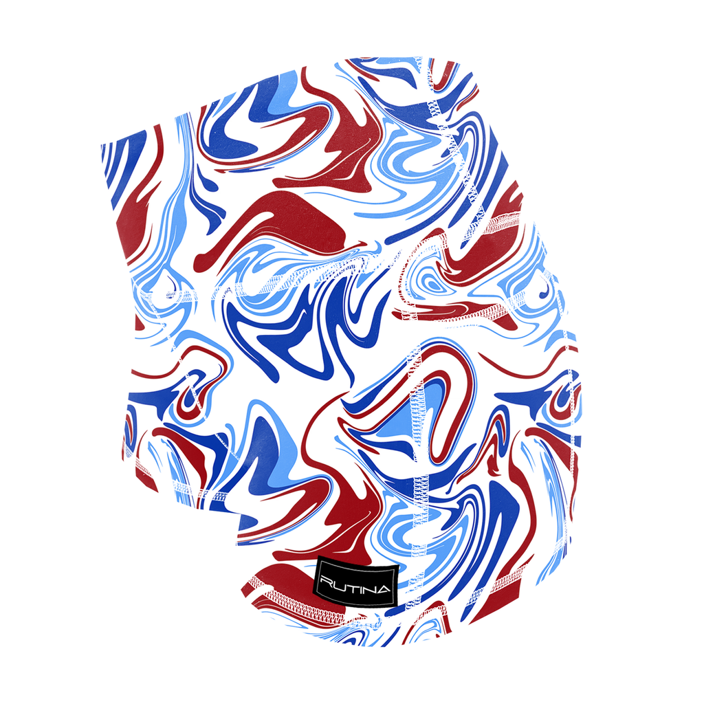 Performance Booty Shorts - Red, White, & Blue Marble