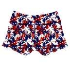 Performance Booty Shorts - Red, White, & Blue Pixel