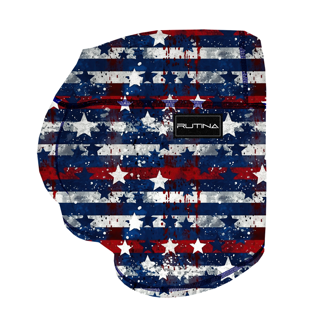Performance Booty Shorts - Red, White, & Blue Splatter