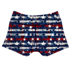 Performance Booty Shorts - Red, White, & Blue Splatter