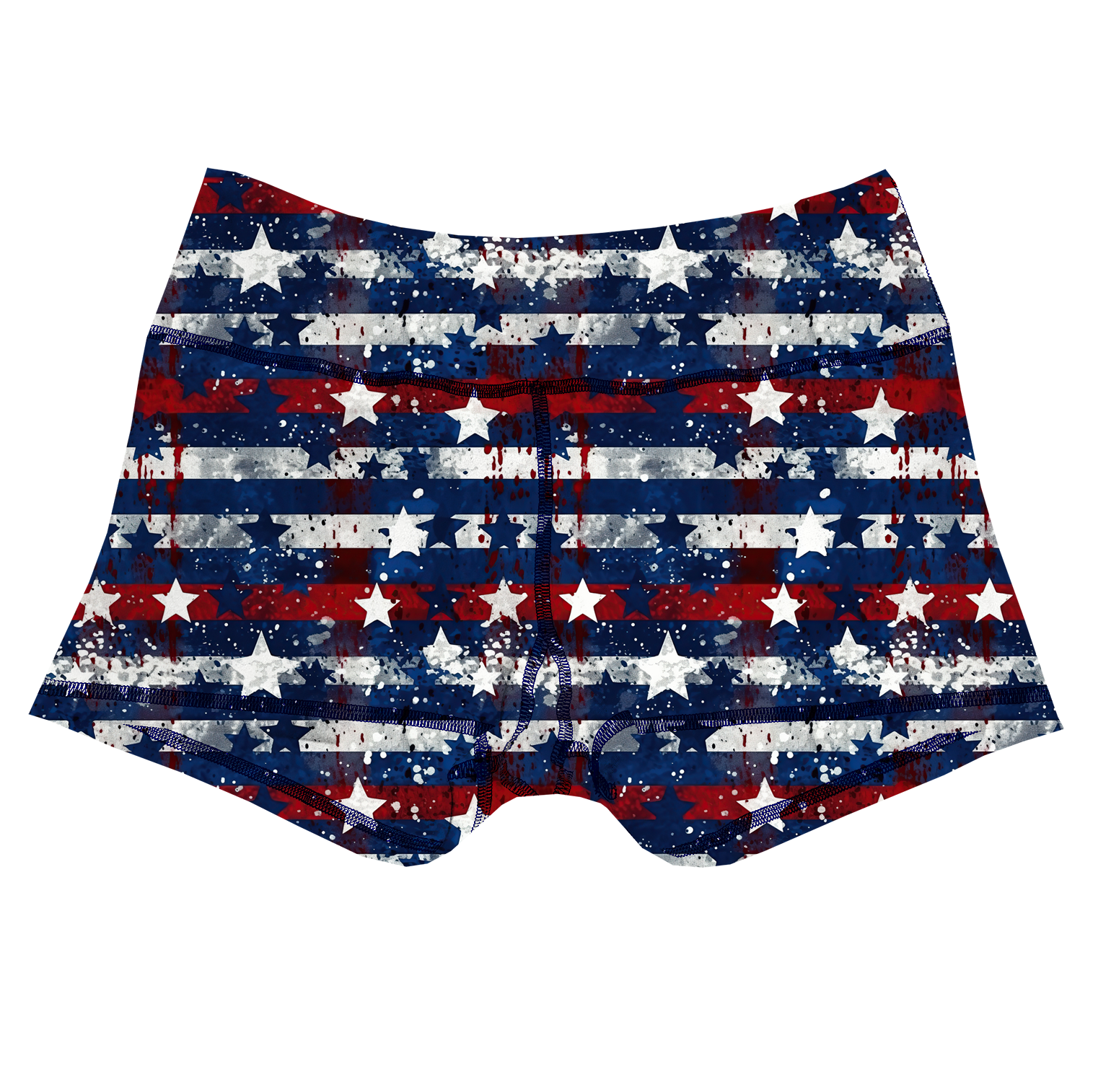 Performance Booty Shorts - Red, White, & Blue Splatter