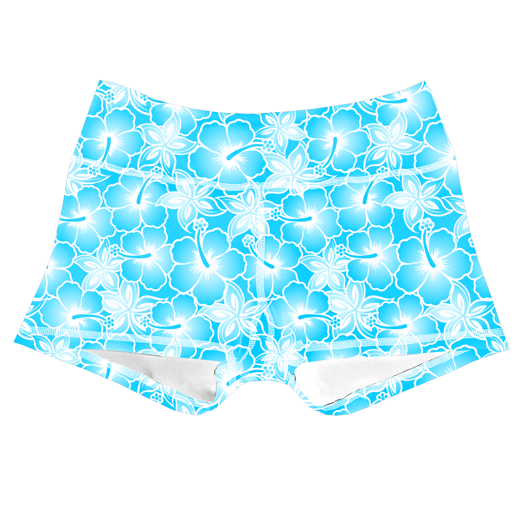 Performance Booty Shorts - Sky Bloom