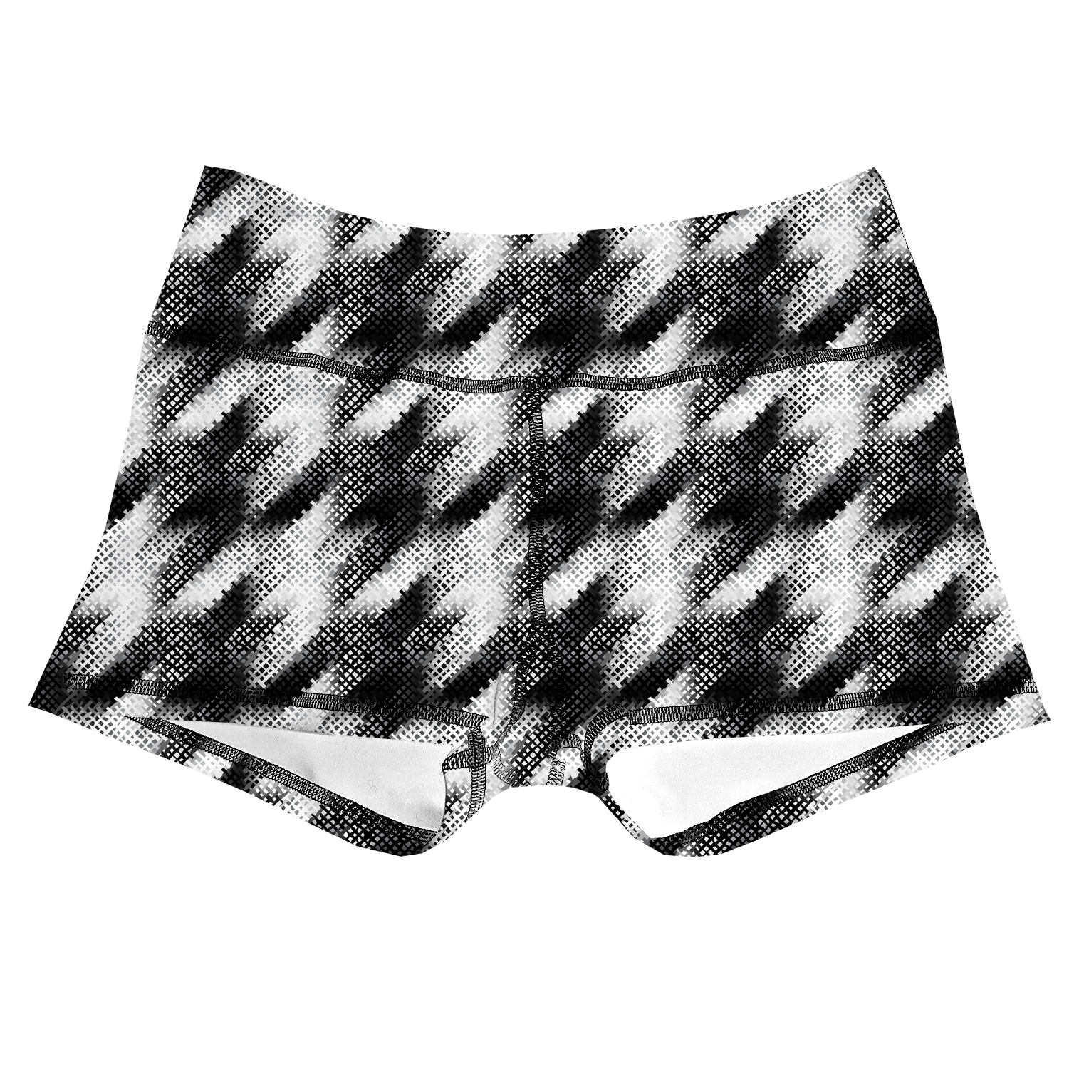 Performance Booty Shorts - Smokey Houndstooth