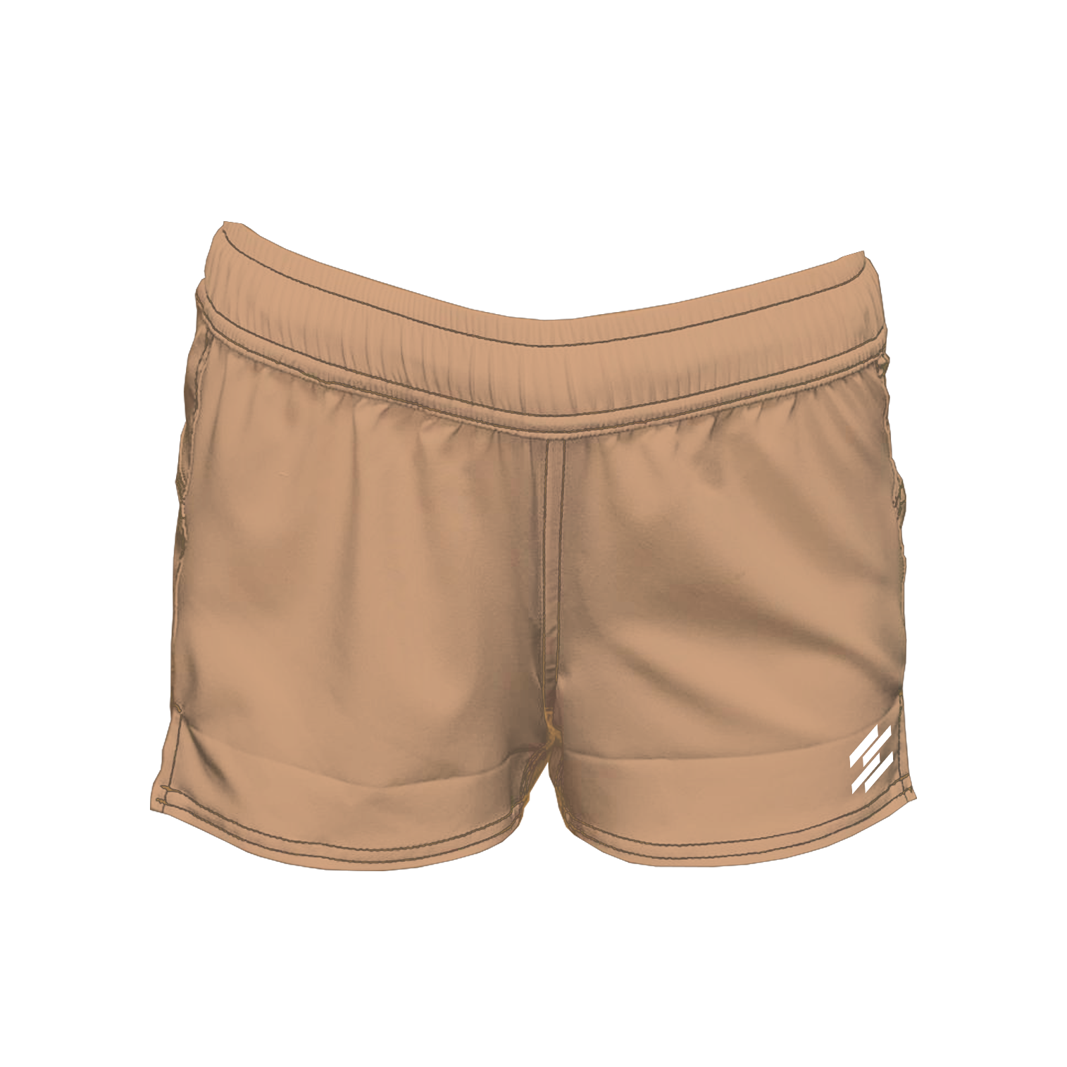 Women's Active Shorts - Beige Secondary image